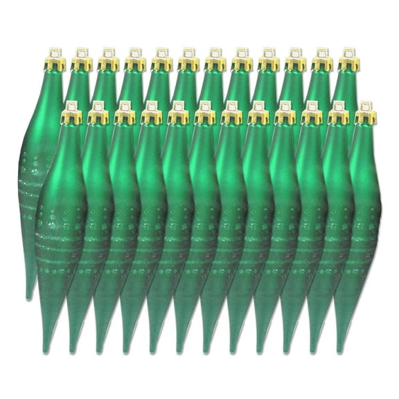 24 Pack Green Finial Ornaments with Dot Design