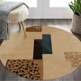 thumbnail image 6 of Beige Area Rug 7X7, Geometric Wool, Area Rugs, Hallway Living room, Round Carpet, 6 of 7