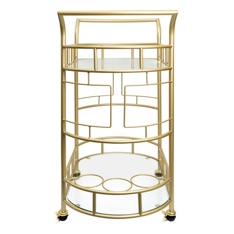 Fitzgerald Bar Cart with Matte Gold Metal Finish, hotsell 2-Tier