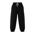 thumbnail image 4 of VBVC Women's Drawstring Waffle Capri Joggers, Summer Stretchy Cropped Pants For Women , Ladies' Running Gym Trousers with Pockets,Black,S-2XL, 4 of 8