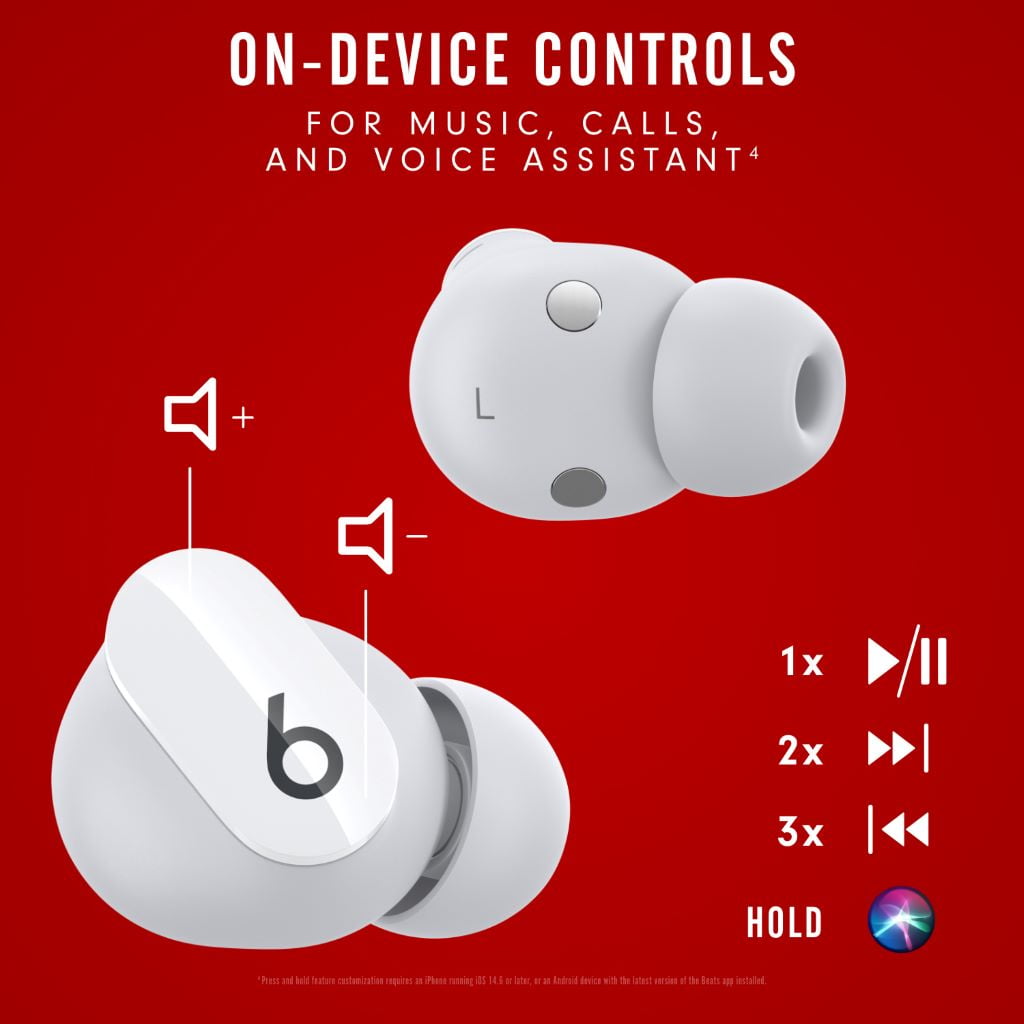 オーディオ機器 イヤフォン Beats Studio Buds – True Wireless Noise Cancelling Bluetooth Earbuds - White