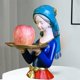 thumbnail image 1 of Estatuilla de femenina, pantalla de grabado de resina, almacenamiento de artículos diversos, bandeja de tocador, accesorios para fotografía, decoració Azul Fernando Escultura de niñas, 1 of 8