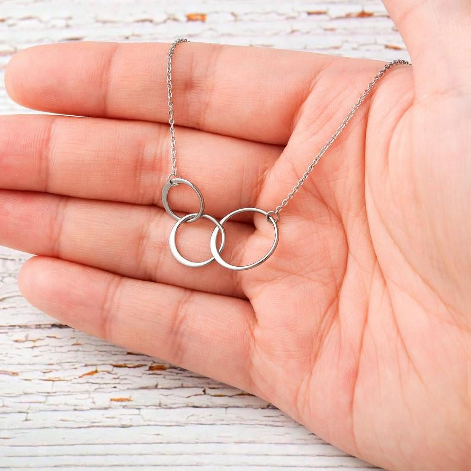 To My Precious Grandma Mother's Day Necklace, Mother's Day Gift, Mother's Day Card Necklace, Mother's Day Gift for Grandma, Gold Infinity Rings Mother's Day Necklace [Rose Gold, Personalized Card]
