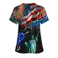 thumbnail image 4 of Jinhomg Womens Scrub Tops Independence Day American Flag Shirts Summer Short Sleeve Working Uniform 4Th of July Patriotic T Shirt Multicolor XL, 4 of 6