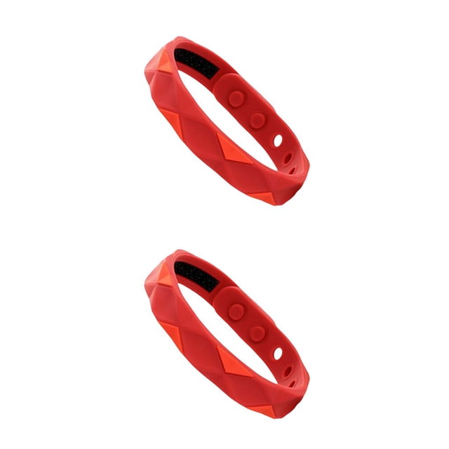 Yuarrent antiestática ajustable de moda Eliminador estático del cuerpo deportiva ligera Correa de muñeca Muchos agujeros Rojo Rojo 2piezas