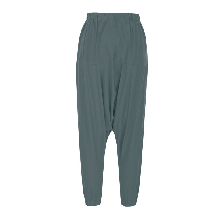 Cotton Linen Men's Drop Crotch Pants Solid Bohemian Funky