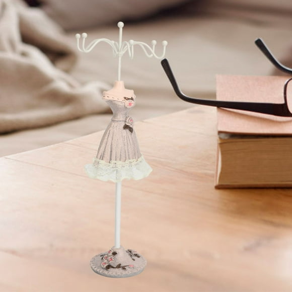 Maniquí Vestido Joyería Soporte de exhibicio Pendientes Pendientes Pulseras Organizador Hecho de Resina y Hierro, Collar Organizador de Joyas Joyería Decoración Titular de