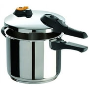 T-fal P25107 Stainless Steel Dishwasher Safe PTFE PFOA and Cadmium Free 10 / 15-PSI Pressure Cooker Cookware, 6.3-Quart, Silver