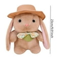 thumbnail image 3 of Pudding Bunny Plush Toy with Hat, Soft Stuffed Rabbit, Cuddly Lap Pet, Collectible Plush Doll, Bedtime Companion, Gift for Holiday Celebration, 10-Inch Soft Toy, 3 of 5