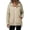 Khaki, variant on Rain Jacket Women Waterproof Windbreaker Jackets Lightweight Hooded with Striped Lining Full Zip Drawstring Hem Casual Outerwear