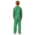 thumbnail image 5 of Peanuts Kids' Christmas Snoopy Charlie Brown 2PC Button-Down Coat Front Sleep Holiday Pajama Pant Set For Boys Girls, 5 of 6