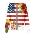 thumbnail image 4 of Women Nursing Scrub Jackets 250th Anniversary Usa Nurse Uniforms Casual Long Sleeve Crew Neck Patriotic American Flag Shirts, 4 of 5