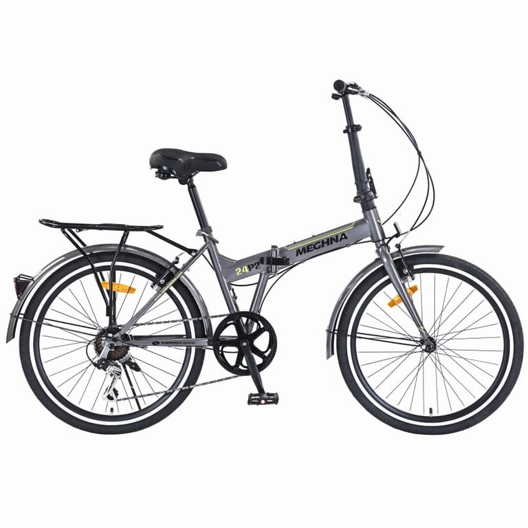 Folding City Bike 24-Inch Steel Frame with Shimano Derailleur, V