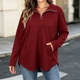 thumbnail image 4 of AloohaidyvioNo Boundaries Womens Half Zip Fleece Sweatshirts Fall Oversized Trendy Long Sleeve Casual Pullover Tops, 4 of 8