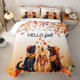 thumbnail image 2 of Homewish Labrador Pumpkins Bed Spread Queen,Hello Fall Print Queen Coverlet Set,Orange,Autumn Leaf Decor,3-Piece, 2 of 7