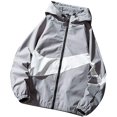 thumbnail image 3 of Men?s Winter Fall Thin Hoodies Outfits, Long Sleeve Color Block Zipper Hooded Sweatshirts, 3 of 4