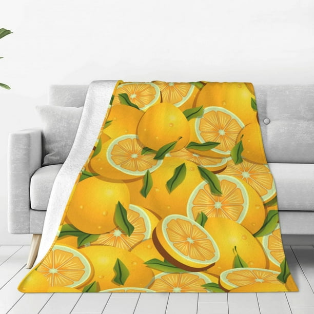 Balery Yellow Limes Manta de Felpa Suave y Acogedora – Cobija de Franela Aterciopelada para Cama, Lavable y Cálida para Sofá, Mascotas, Transpirable-50"x40"