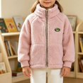 thumbnail image 7 of Gealkoca Girls Fleece Lined Full-Zip Jacket Winter Plush Warm Coats Soft & Cozy Stand-Collar Coat Long Sleeve Soft Outerwear with Pockets 1-12Y, 7 of 7