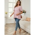 thumbnail image 3 of DARING DIVA Women's Boho Ruffled V Neck Short Sleeve Maternity Tops XL Dusty Pink, 3 of 7