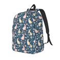 thumbnail image 1 of Disketp Cute Rabbit Floral Mochila de Lona Estampada, Mochila Escolar de Viaje Ligera para Estudiantes y Portátil-Small, 1 of 5