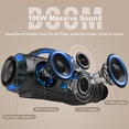 thumbnail image 2 of DOSS Extreme Boom Pro Altavoz Bluetooth ruidoso con sonido estéreo de 100 W, graves adicionales, tiempo de reproducción de 20 horas, luces LED de sincronización de fiesta, banco de energía incorporado, 2 of 5