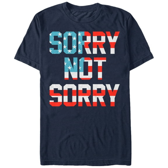 Men's Lost Gods Fourth of July American Sorry Not Sorry Graphic Tee Navy Blue 3X Large