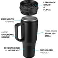 thumbnail image 3 of 40 oz Tumbler with Handle, Insulated Tumblers with Lid and Straw, Large   Water Bottle Jug, Thermal Stainless  Travel Coffee Mug Cup, Classic Red, 3 of 7