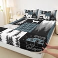 thumbnail image 3 of Homewish Camper Car Rv Bed Sheets,Old Barn Door King Sheets,Wild Bear Silhouette Sheet Set For Boy,Microfiber Bedroom Decor,4 Pieces, 3 of 7