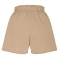 thumbnail image 5 of LOVZFMLL Women's Shorts for Casual Loose Fit Summer Beach Shorts Wide Leg Elastic Waist with Pockets 2025 Trendy Clothes Beige L, 5 of 9