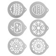 thumbnail image 4 of Ensemble de 6 Pochoirs à Café en Acier Inoxydable DIY Cappuccino Latte Modèle d'Art Imprimé (Style Assorti 2), 4 of 8