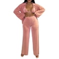 thumbnail image 1 of SAYOO Ropa de mujer de 3 piezas, blusa común, sujetador de tirantes, pantalones SAYOO moda, 1 of 5