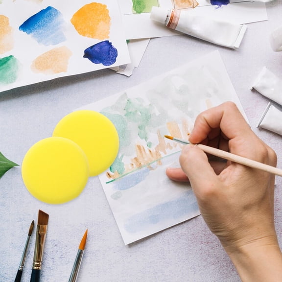 MLINS 12pcs Round Painting Sponges Artist Sponges Watercolors Sponges Artist Sponges Detail Foam Sponge For Ceramics Clay Painting Art Craft Diy