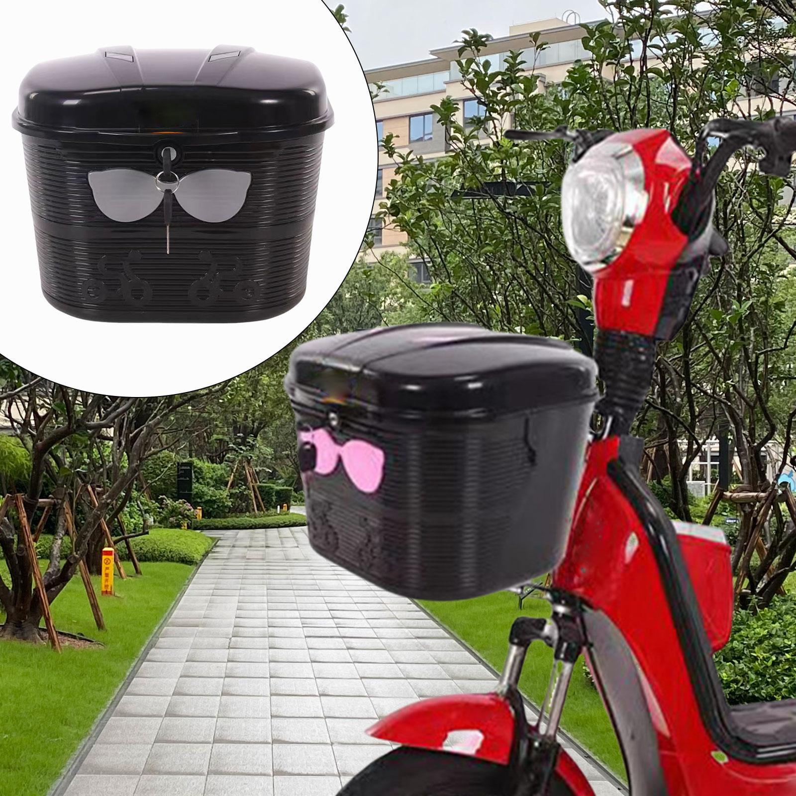 harayaa E Bike Front Basket Bicycle Cargo Rack Lock Design Large Capacity Portable Water Black Gray