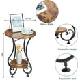 thumbnail image 3 of End Table, Round Side Table for Small Spaces, Coffee Tea Table Nightstand Home Decor for Living Room Balcony Bedroom Office,Rustic Brown & Black,15.75" L x 15.75" W x 24.0" H, 3 of 15