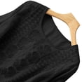 thumbnail image 5 of Black Shirts for Women Fashionable Casual Solid Color Pleated Cotton and Linen Tops Shirts and T Shirts, 5 of 6