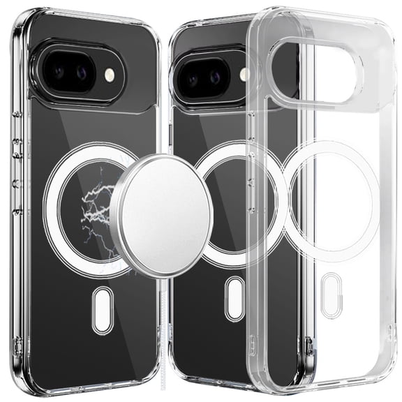 For Google Pixel 10a Case Magnetic Circle Slim Fit Transparent Tempered Glass