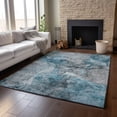 thumbnail image 6 of Addison Rugs Mayfield Washable Transitional Modern Teal Rectangle Rug, 3' x 5', 6 of 6