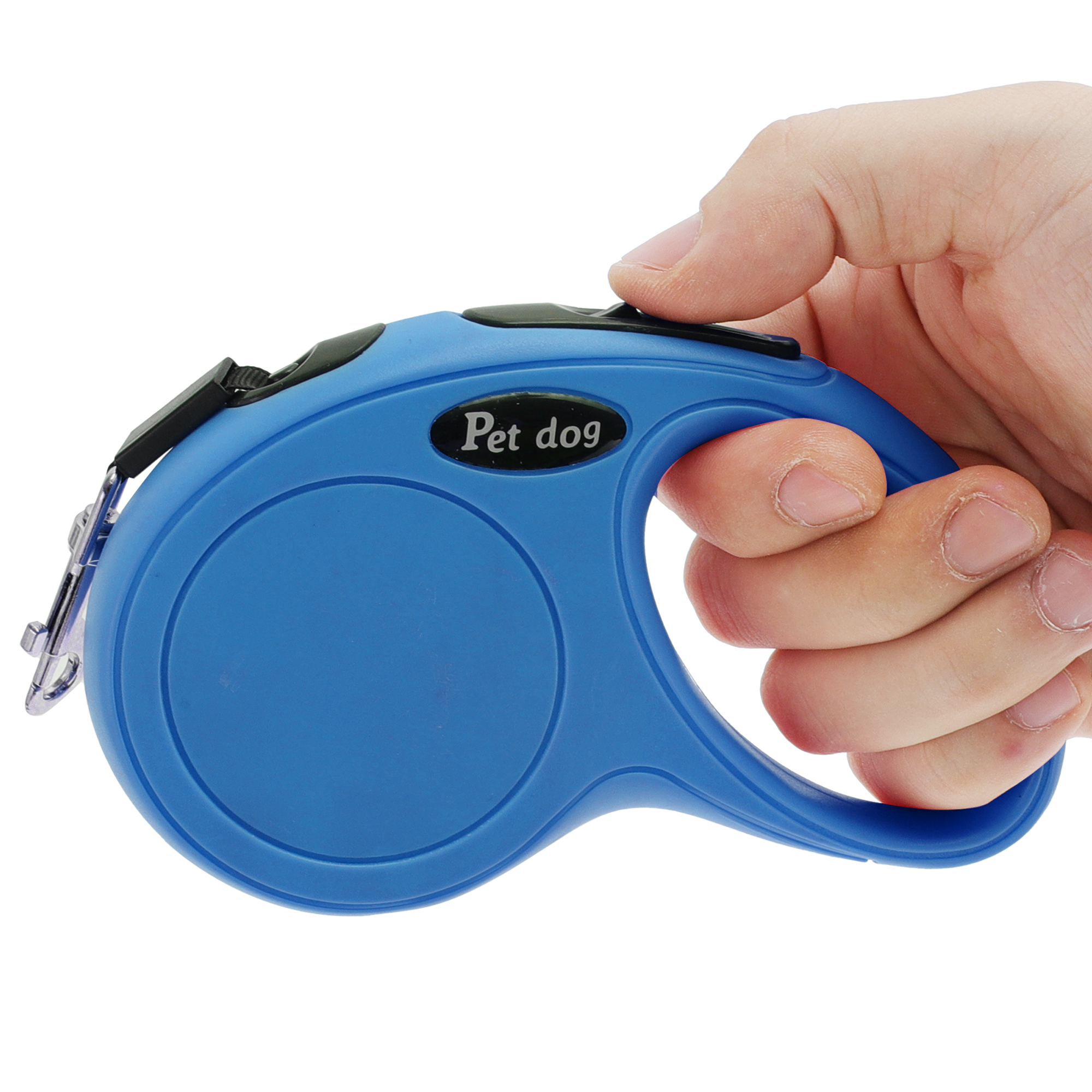 Unique Bargains Retractable Pet Leash Classic Dog Leash Soft Handle Blue 196.85"