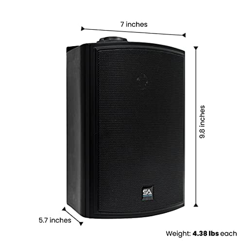 Seismic Audio SA-IOHS5B Pair of 5.25 Inch 2-Way Indoor/Outdoor Speakers 320 Watts Black 