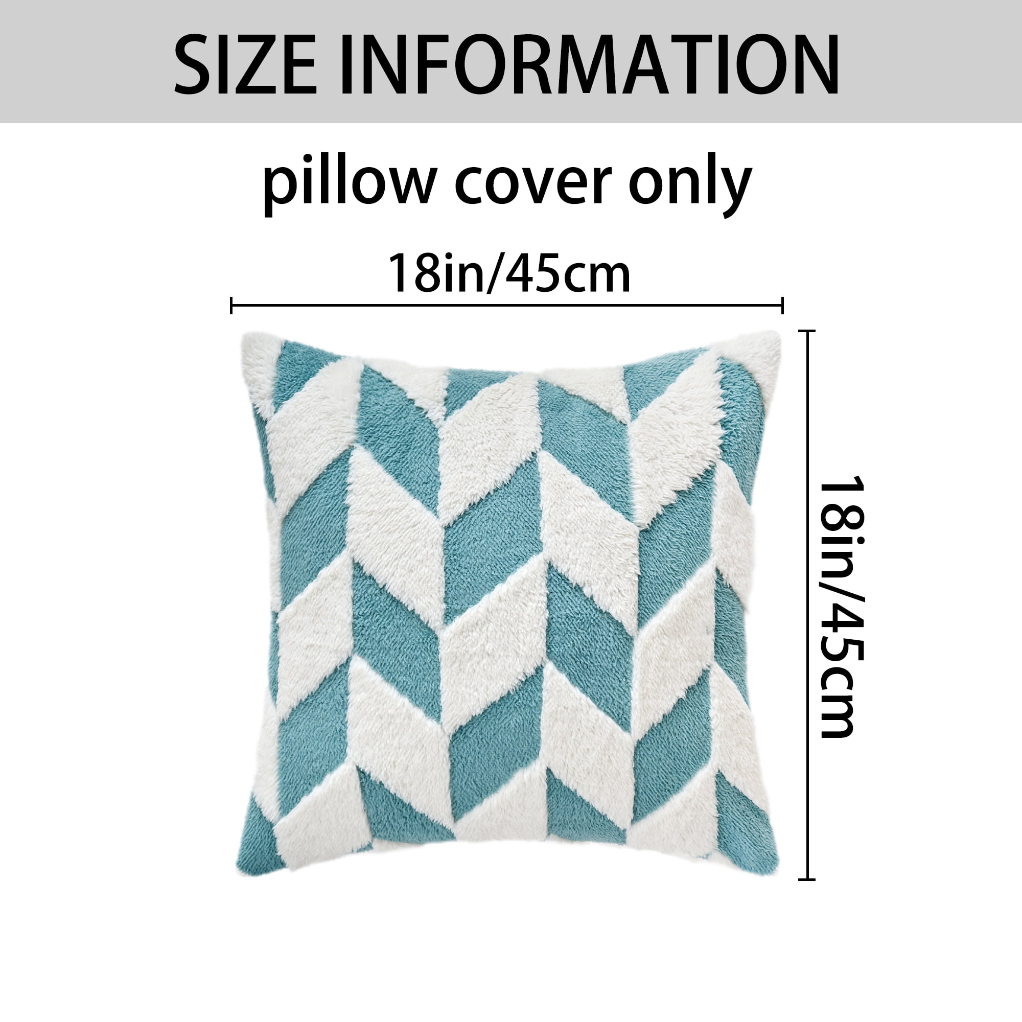 Unique Bargains Throw Pillow Covers for Sofa Blue 18" x 18"