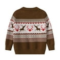 thumbnail image 3 of SonxaHe Big Boy's Christmas Sweater Reindeer Pullover Warm Knit Tops Child Xmas Holiday Cozy Soft Outerwear Party Sweaters Brown,Sized 9-10, 3 of 3