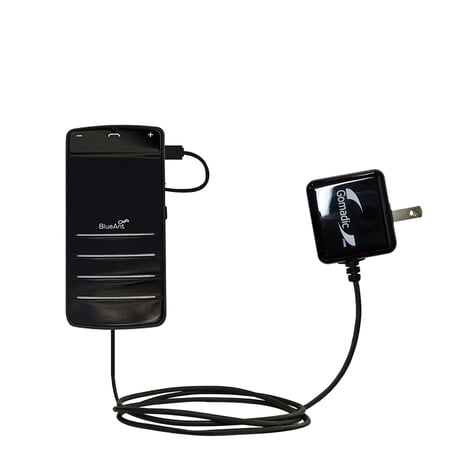 Gomadic Intelligent Compact AC Home Wall Charger suitable for the BlueAnt COMMUTE - High output power with a convenient, foldable plug design - Uses T