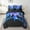 Blue and Black, variant on Glitter Galaxy Comforter Set Bed in a Bag 7 Pieces Twin,Gothic Night Wolf Family Silhouette Bedding Set,Natural Wildlife Animals (Comforter+Fitted+Flat Sheet+2 Pillowcases+2 Throw Pillow Covers)
