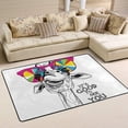 thumbnail image 2 of GZHJMY Cute Giraffe Rainbow Summer Hello Welcome Area Rug Cover Runner Floor Mat Carpet for Kids Boys Girls Bedroom Kitchen Office 60x39 inch or 5x3 Feet Carpet Runner, 2 of 6