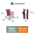 thumbnail image 4 of SunnyFeel Camping Rocking Chair for Adults, Oversized Folding Rocker Lawn Chair (Red), 4 of 6