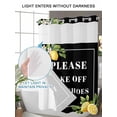 thumbnail image 4 of No Hook Cloth Fabric Shower Curtain with Snap in Liner, Lemon Letter Waterproof Shower Curtains Set with See Through Top Window, Summer Botanical Fruit Leaves Black Bath Curtains Shower 54"x78", 4 of 6