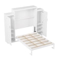 thumbnail image 6 of Euroco Wood Queen Size Murphy Bed with Storage Shelves and Wardrobe, Wall Bed with Cabinets, White, 6 of 12