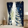 thumbnail image 3 of jejeloiu Chic Christmas Tree Black Out Curtains,Happy New Year Curtains Pack of 2 (42x63 Each),Merry Xmas Snowflake Bedroom Curtains For Children,Microfiber Bedroom Decor, 3 of 6