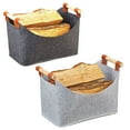 thumbnail image 4 of 96L Foldable Firewood Basket with Handle Perfect for Storage 55*40*32cm, 4 of 5