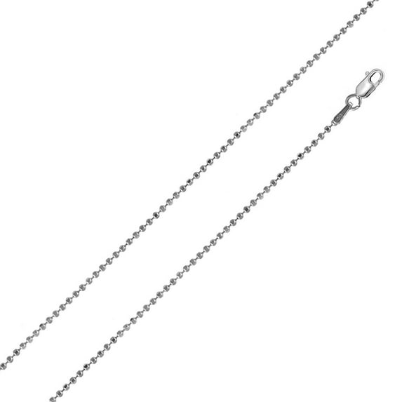 Sterling Silver Diamond Cut Bead 150 Chains 1.5mm
